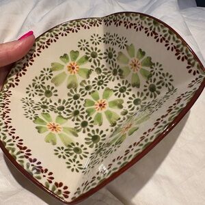 Glen Carraig Donn Irish Pottery Ceramic Bowl 💚🤎 Green Brown Floral Nice